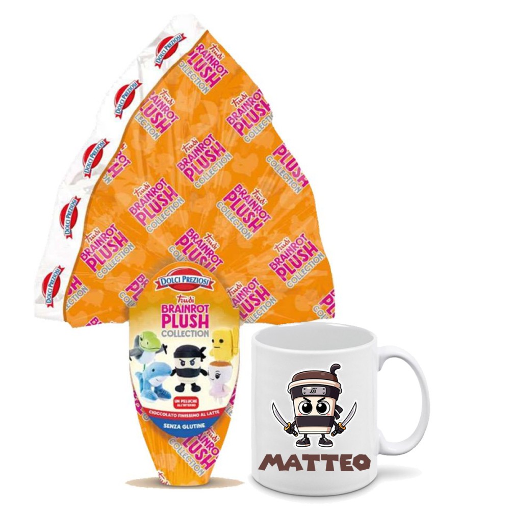 Uovo di Pasqua 260 gr Trudi Brainrot plush + tazza personalizzabile