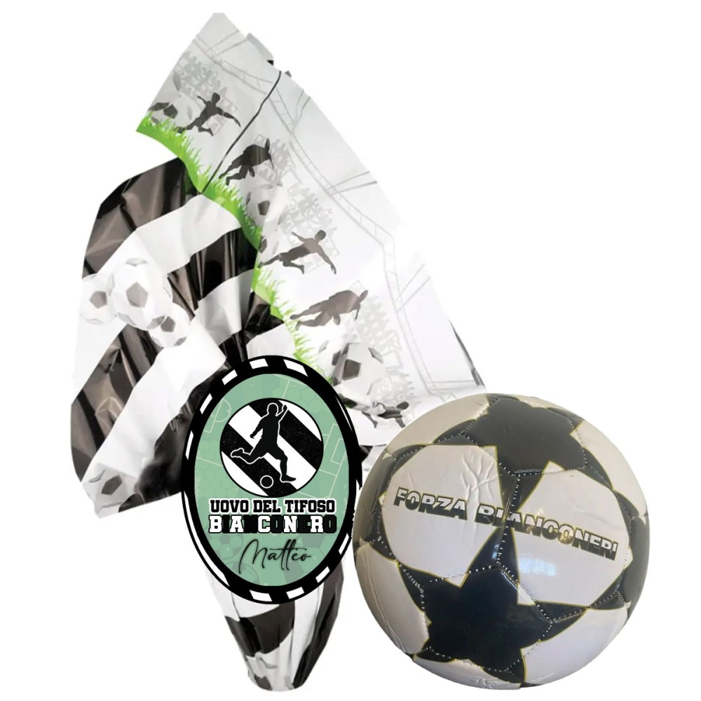 Uovo di Pasqua Bianconero personalizzabile con pallone n.5