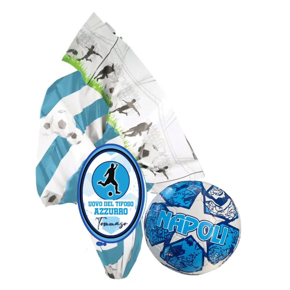 Uovo di Pasqua Napoli Forza Azzurri personalizzabile con pallone n.5