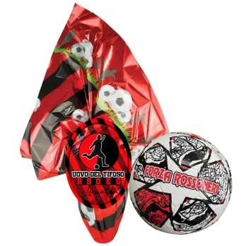 Uovo di Pasqua Milan Forza Rossoneri personalizzabile con pallone n.5