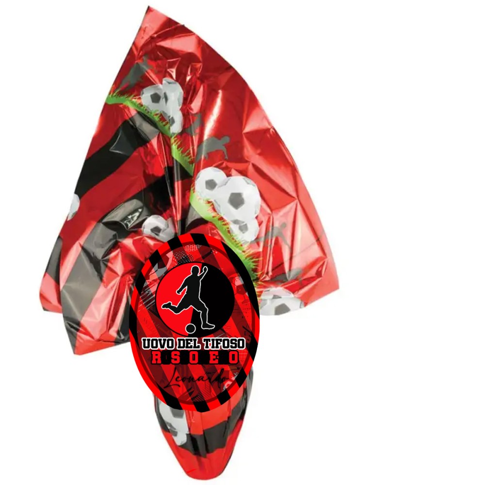 Uovo di Pasqua Milan Forza Rossoneri personalizzabile con pallone n.5