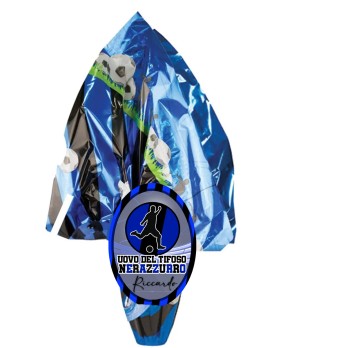 Uovo di Pasqua Inter Forza Nerazzurri personalizzabile con pallone n.5