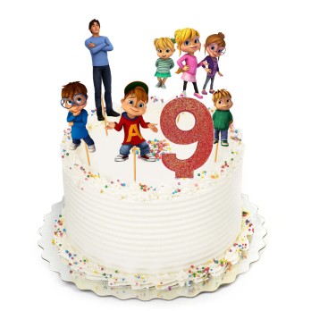 Cake Topper Picks Alvin 5pz con candelina