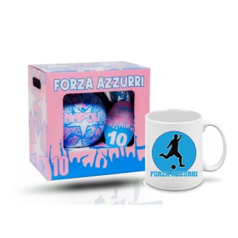 Uovo di Pasqua per Tifosa 150 g Napoli FORZA AZZURRI Con Pallone n.5 e tazza