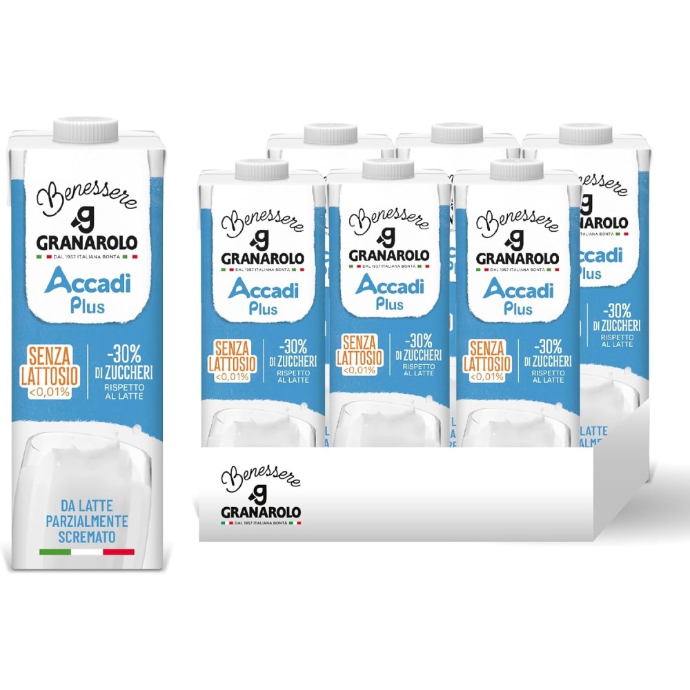 Granarolo Benessere Accadì Plus Parzialmente Scremato UHT, 6 Confezioni da 1L