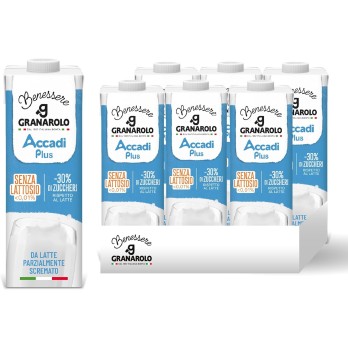 Granarolo Benessere Accadì Plus Parzialmente Scremato UHT, 6 Confezioni da 1L