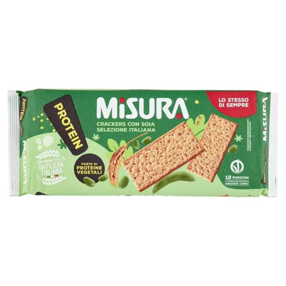 8X Misura Protein Crackers Salatini con Farina di Soia ad Alto Contenuto di Proteine 400g