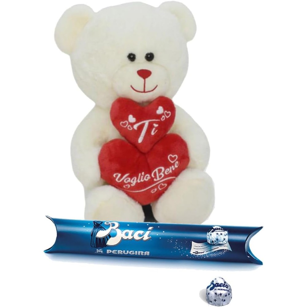 Orsetto in Peluche ti voglio bene 25 cm San Valentino + tubo cioccolatini 87,5