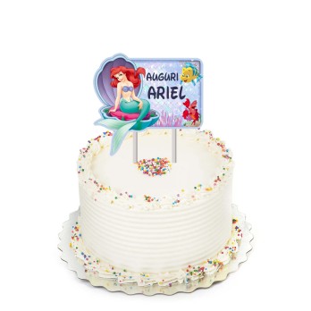 Cake Topper in Plexiglass Ariel Sirenetta personalizzabile