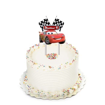Cake Topper in Plexiglass Cars Saetta Mc Queen personalizzabile