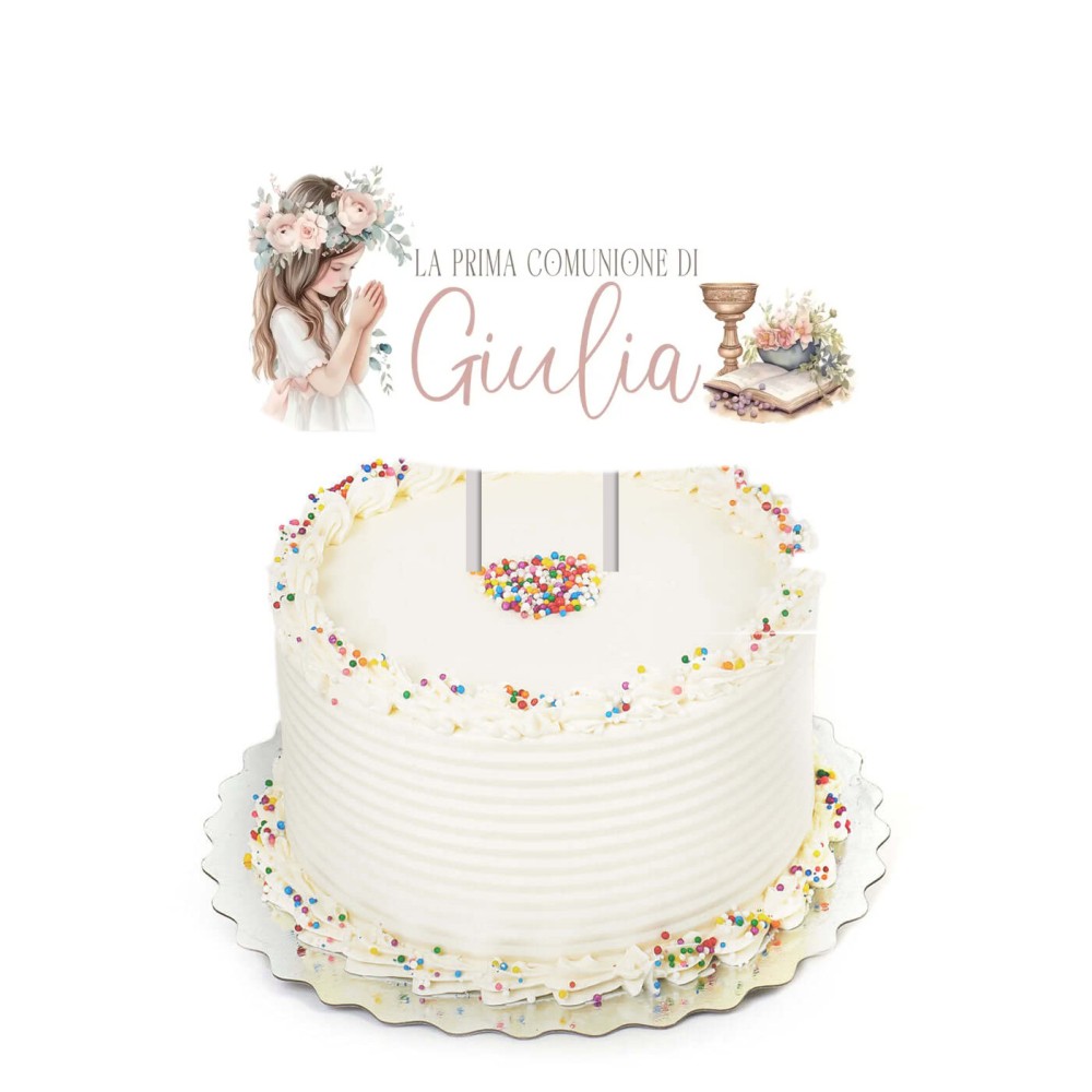 Cake Topper in Plexiglass Romantic girl personalizzabile