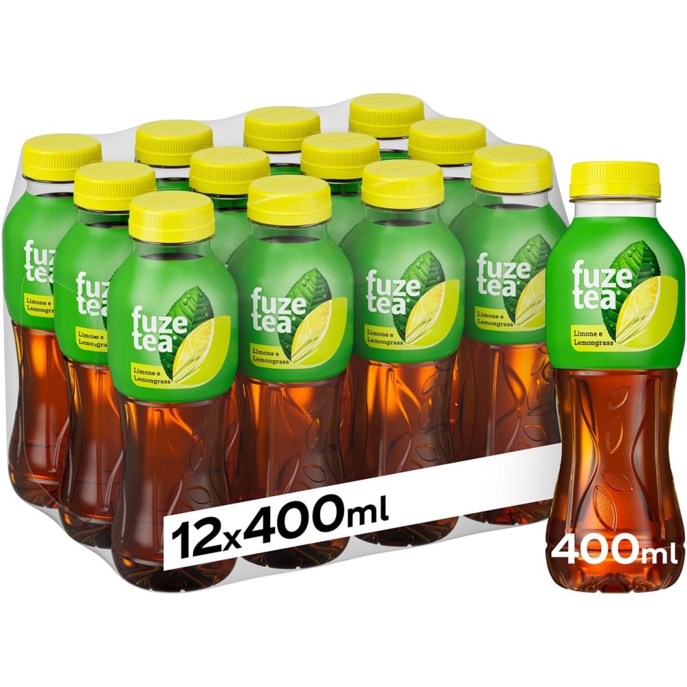 Fuze Tea, Bevanda Rinfrescante Analcolica di Té al Gusto Limone 12 Bottiglie da 400 ml