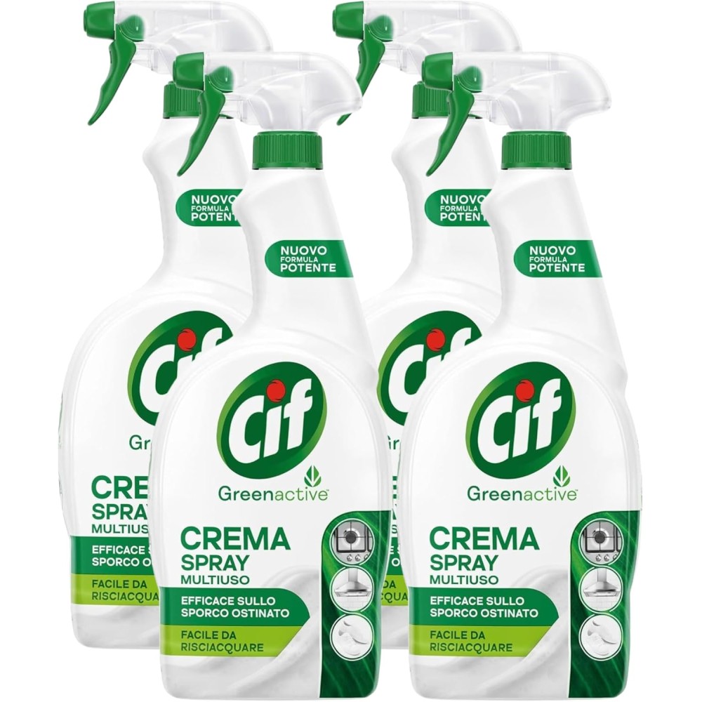 Detergente CREMA SPRAY Multiuso, Efficace Sullo Sporco Ostinato, Facile Da Risciacquare, Facile da Risciacquare 650ml (4 Spray)