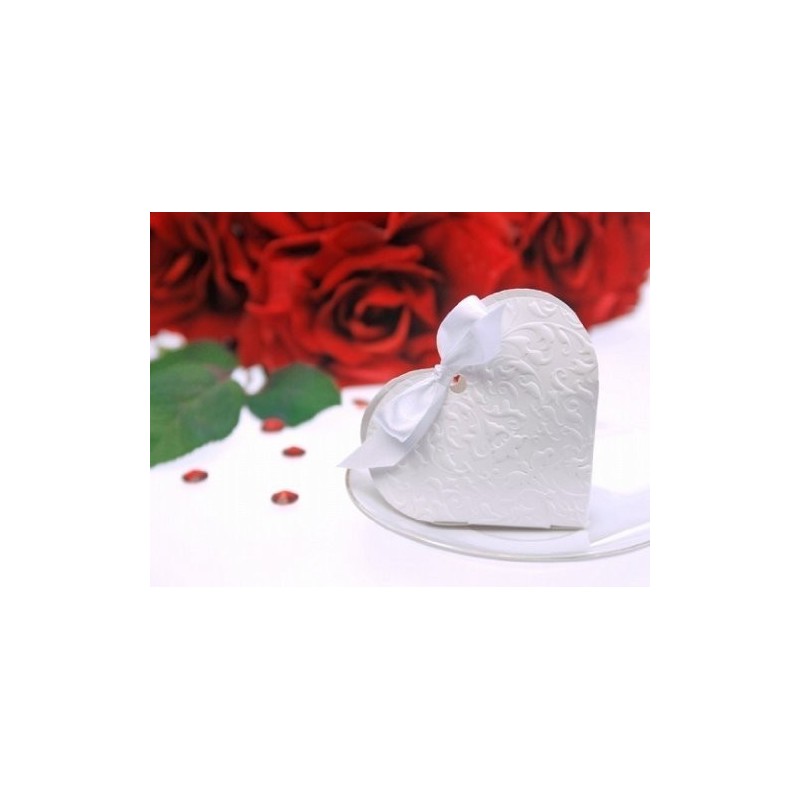 50 SCATOLINE PORTACONFETTI CUORE BIANCO PUDP10