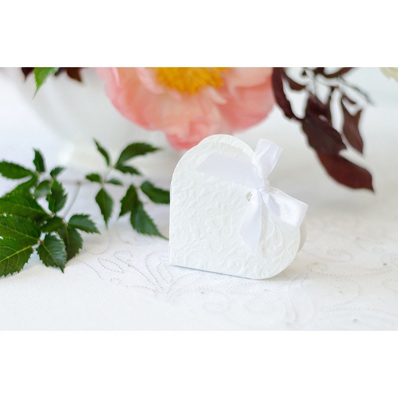 50 SCATOLINE PORTACONFETTI CUORE BIANCO PUDP10
