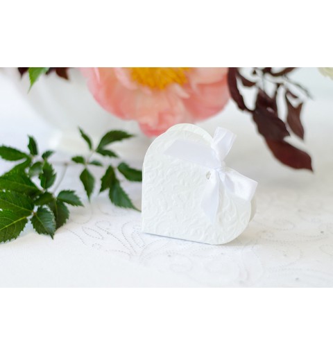 50 SCATOLINE PORTACONFETTI CUORE BIANCO PUDP10