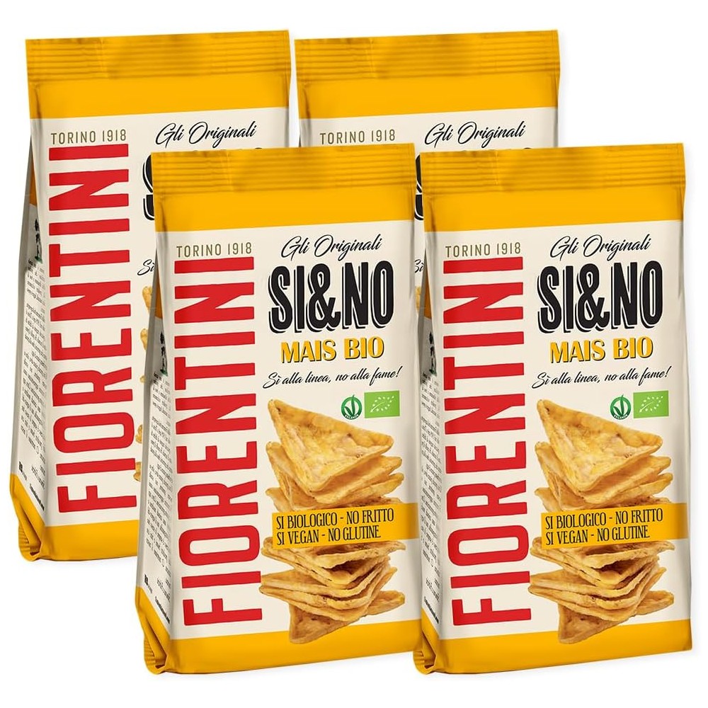 4 Fiorentini Si&No Mini Gallette Triangolari di Mais al Sale Marino no Fritti (Senza Glutine - Gluten Free) 100g