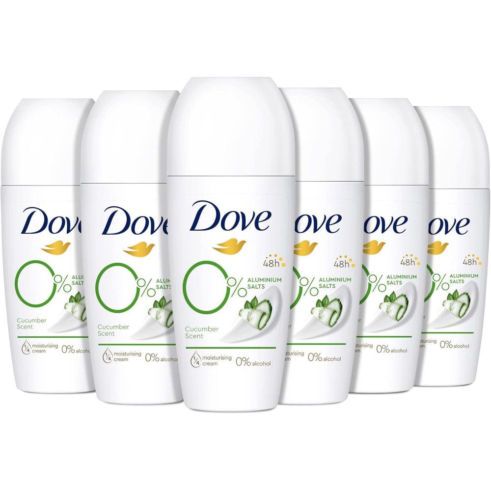 Dove, Deodorante Roll On Advanced 0% Sali Go Fresh Cetriolo, Deodorante