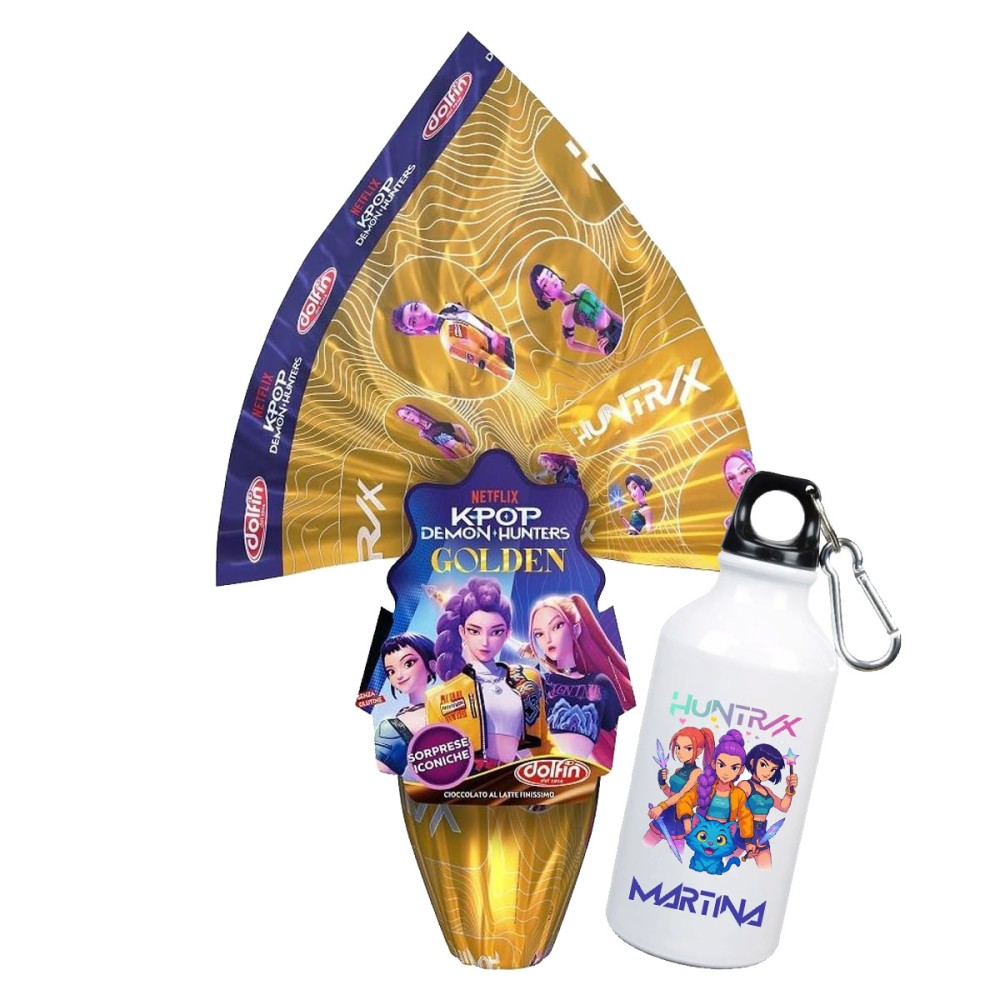 Uovo di pasqua 250g KPop Demon Hunters + borraccia personalizzabile