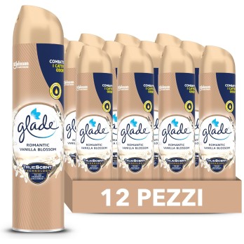 Glade Deodorante per Ambienti Spray, Fragranza Vaniglia, Formato 12 Spray da 300ml