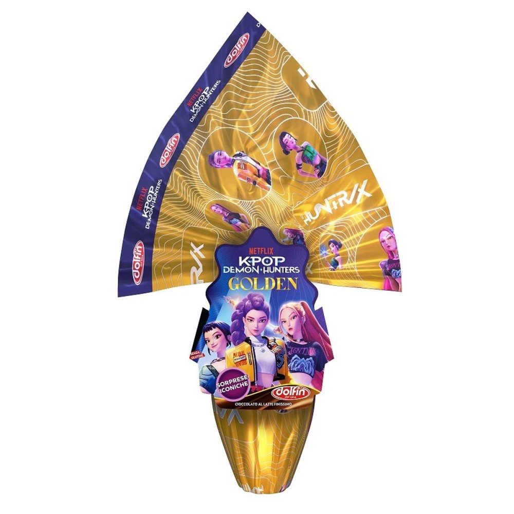 Uovo di pasqua 250g KPop Demon Hunters + guscio rosa borraccia e sacca  personalizzabile