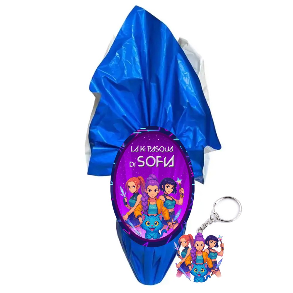 Uovo di Pasqua Kpop Demon Hunters Con portachiavi e tazza personalizzabile