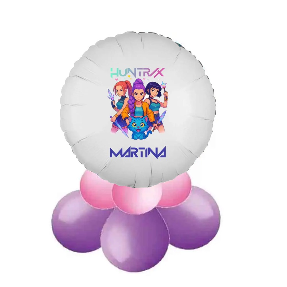 Centrotavola palloncini Kpop Demon Hunters fai da te perosnalizzabile