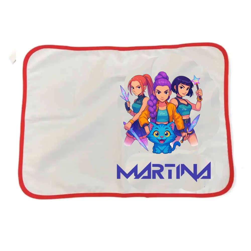 Tovaglietta americana Kpop Demon Hunters + portamerenda personalizzabili