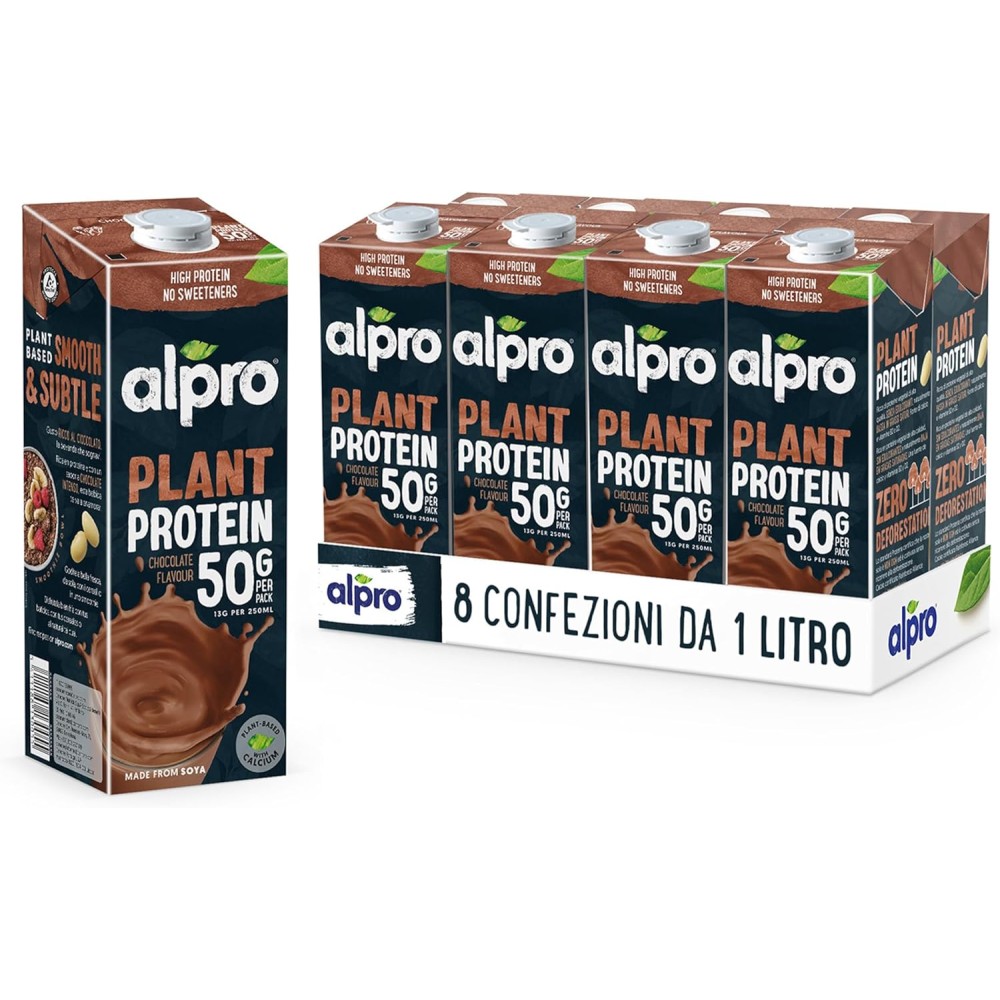 8  ALPRO PROTEIN 50g, Bevanda alla SOIA al gusto CIOCCOLATO