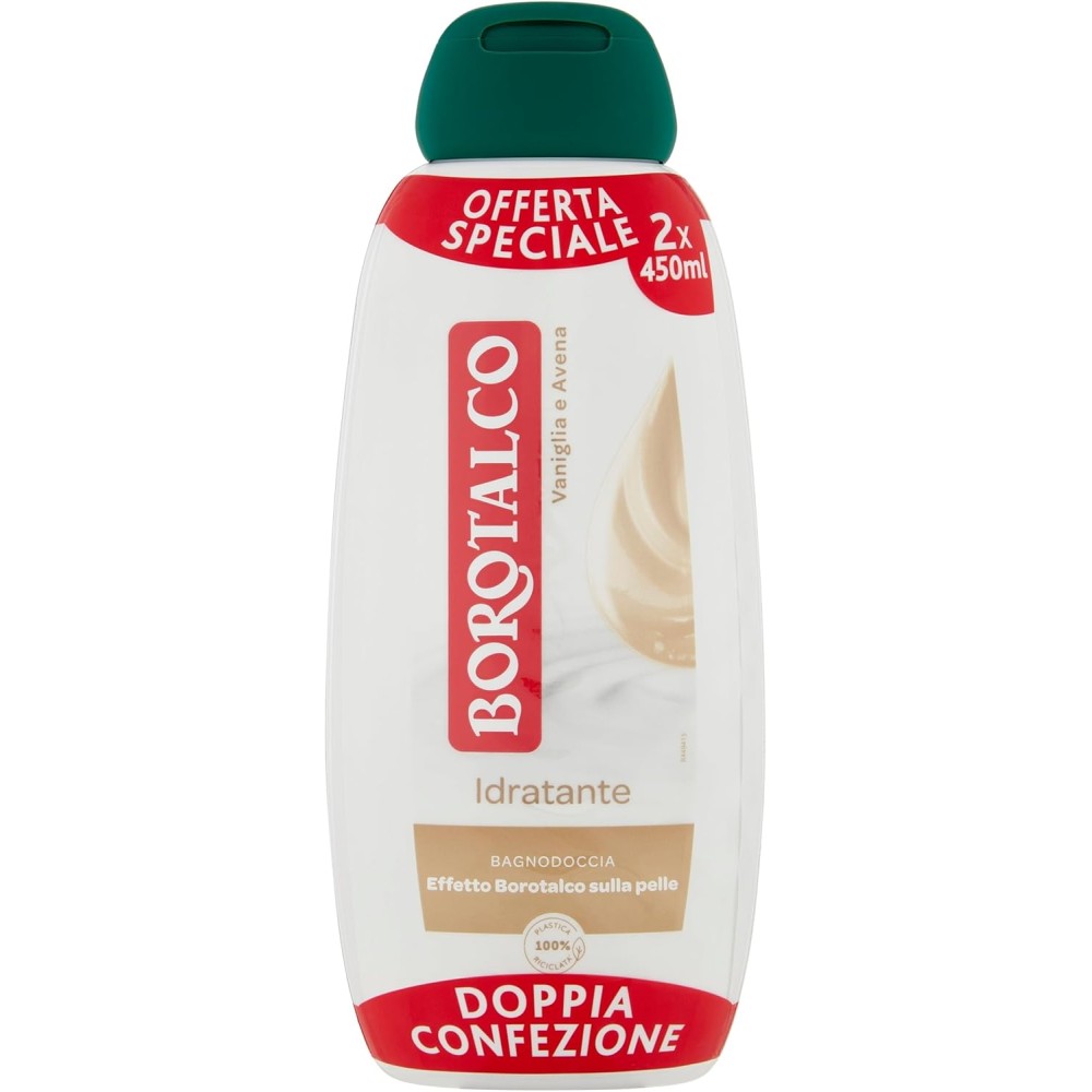 Borotalco Bagnodoccia Idratante Vaniglia e Avena 450 ml x 2