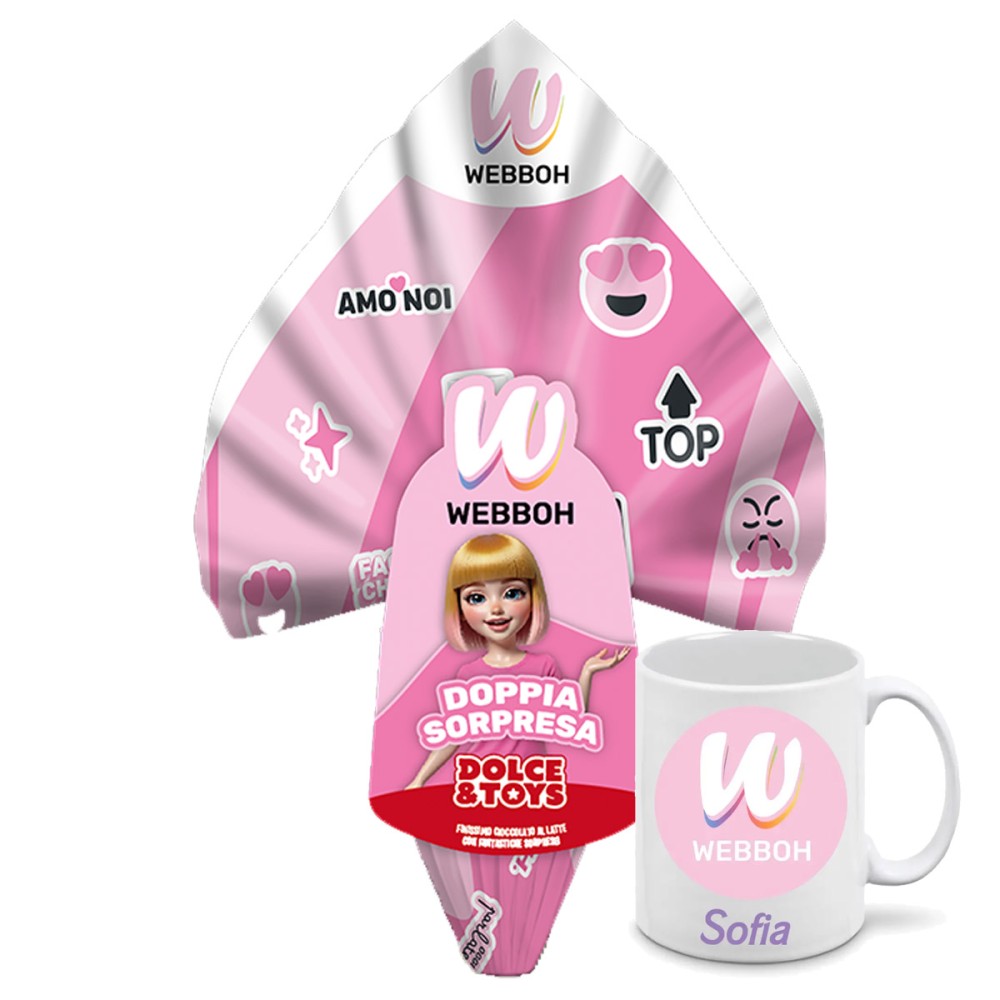 Uovo di Pasqua Webboh 250 grammi + tazza personalizzabile