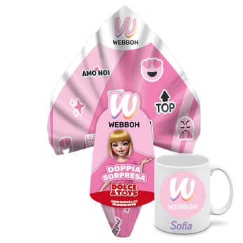 Uovo di Pasqua Webboh 250 grammi + tazza personalizzabile
