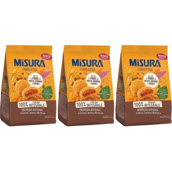 3 X Misura Fibre extra Frollini Integrali con Morbida Farcitura di Zucca, Carota e Arancia 260g