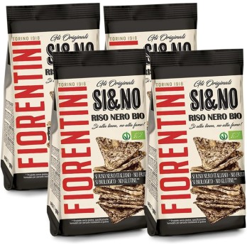 4X Fiorentini Si&No Mini Gallette Triangolari di Riso Nerone no Fritti (Senza Glutine - Gluten Free) 80g