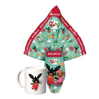 Uovo di Pasqua piccolo Bing 240 g con tazza Personalizzabile