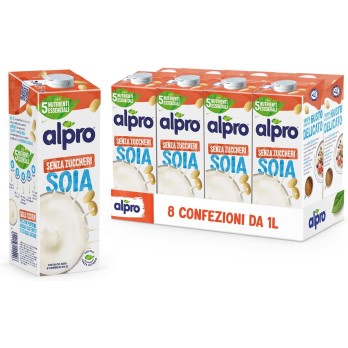 8 ALPRO SENZA ZUCCHERI Bevanda alla SOIA Alternativa Vegetale al Latte,