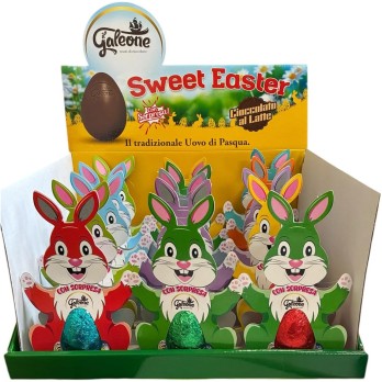 Espositore con 15 coniglietti con ovetti al latte 20 grammi