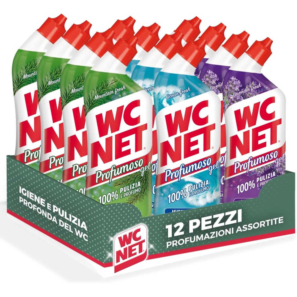 Wc Net - Profumoso Gel Fragranze Assortite, 700 ml x 12 Pezzi