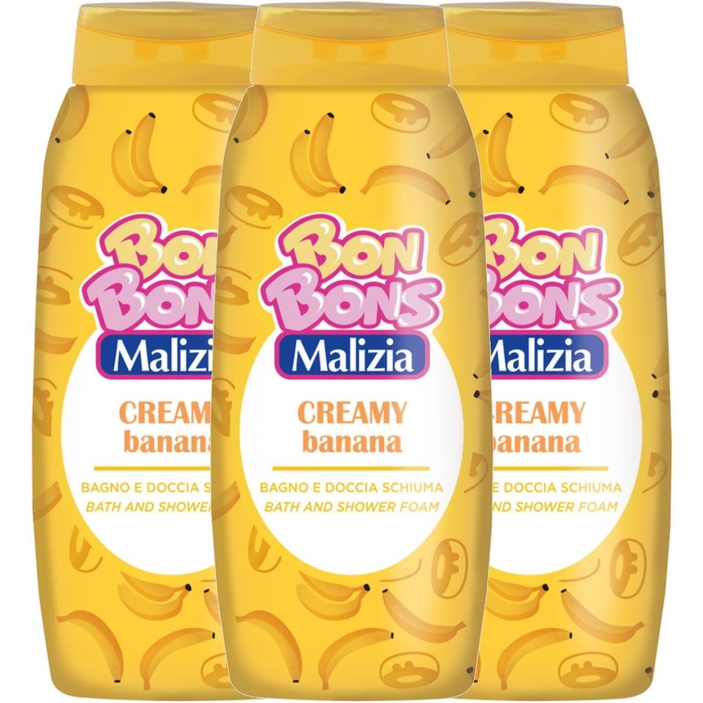 Malizia Bon Bons Bagnodoccia Creamy Banana – Schiuma Profumata per Corpo