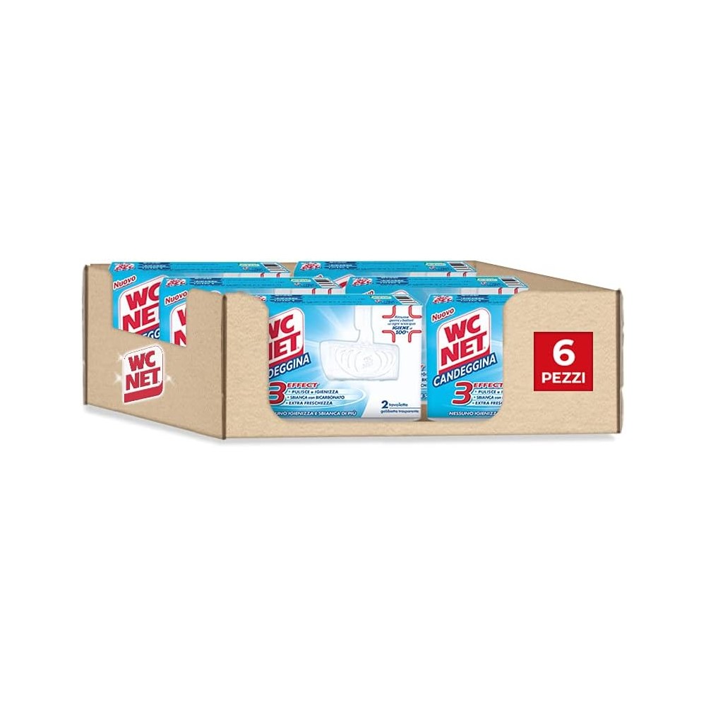 Wc Net - Tavoletta Candeggina 3 Effect, Detergente Igienizzante Solido per WC 2 Pezzi x 6 Confezioni