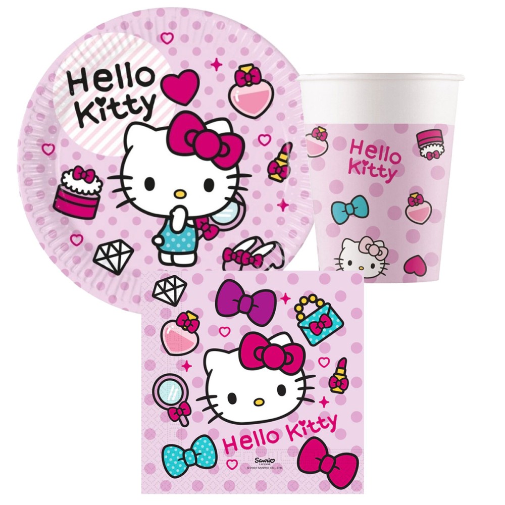 COORDINATO COMPLEANNO HELLO KITTY HEARTS