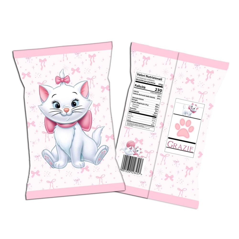 Patatine Minù gattina Marie personalizzabili - 20 Buste