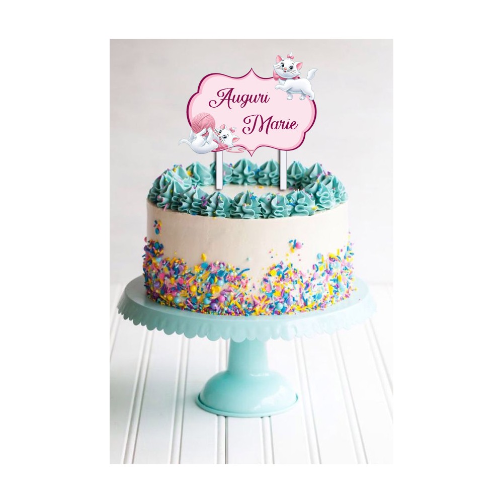 Cake Topper in Plexiglass Minù gattina Marie personalizzabile