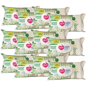 12 X Dea-lo Salviettine Baby Latte e Cocco 72 pz