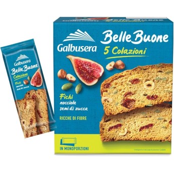 Galbusera BelleBuone 5 Colazioni Fette Spesse con Fichi, Nocciole e Semi di Zucca 200g 8 Confezioni]