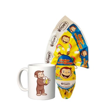 Uovo di Pasqua Curioso Come George 150g con tazza Personalizzabile