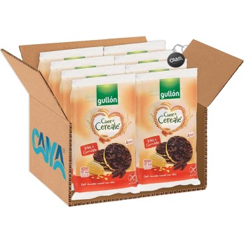 4 Gullon Cuor di Cereale Gallette di Mais Ricoperte di Cioccolato Fondente Senza Glutine 100g