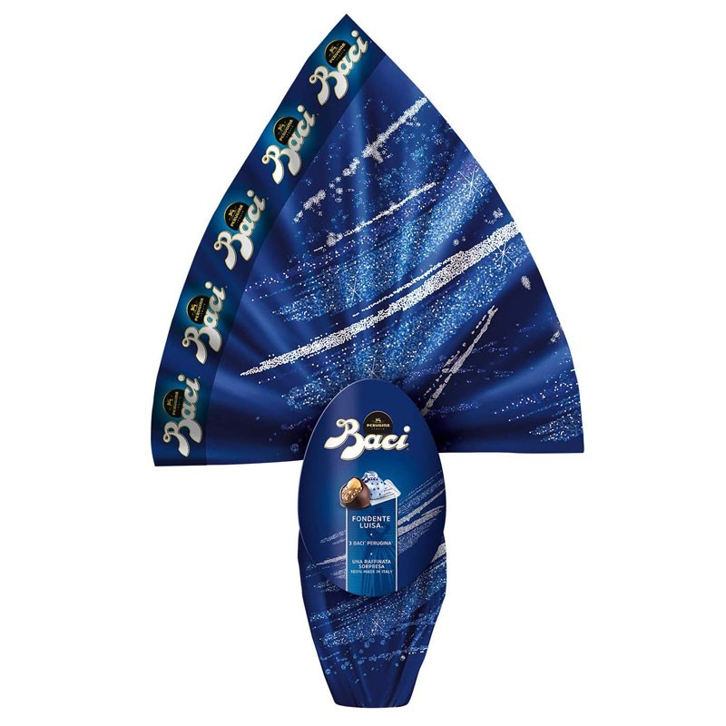 Uovo di cioccolato fondente extra con sorpresa e 3 Baci perugina 252g