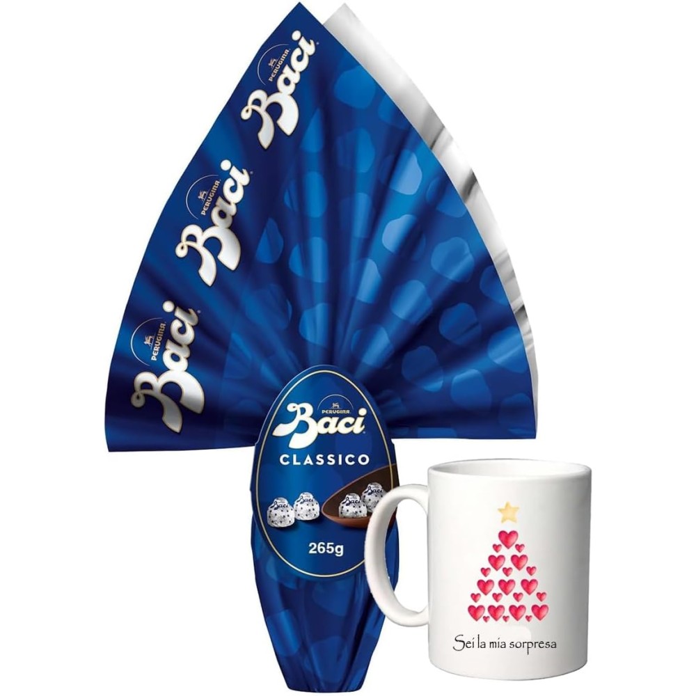 Uovo di cioccolato fondente extra con sorpresa e 3 Baci perugina 252g