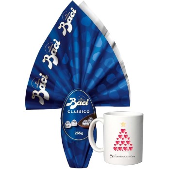 UOVO DI PASQUA BACI PERUGINA FONDENTE EXTRA 252 GR  TAZZA CUORICINI